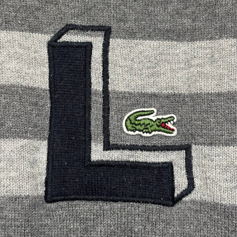 Lacoste‎ Men’s Striped Sweater 3XL Gray Preppy Minimalist Softcore Quiet Luxury - Picture 2 of 8